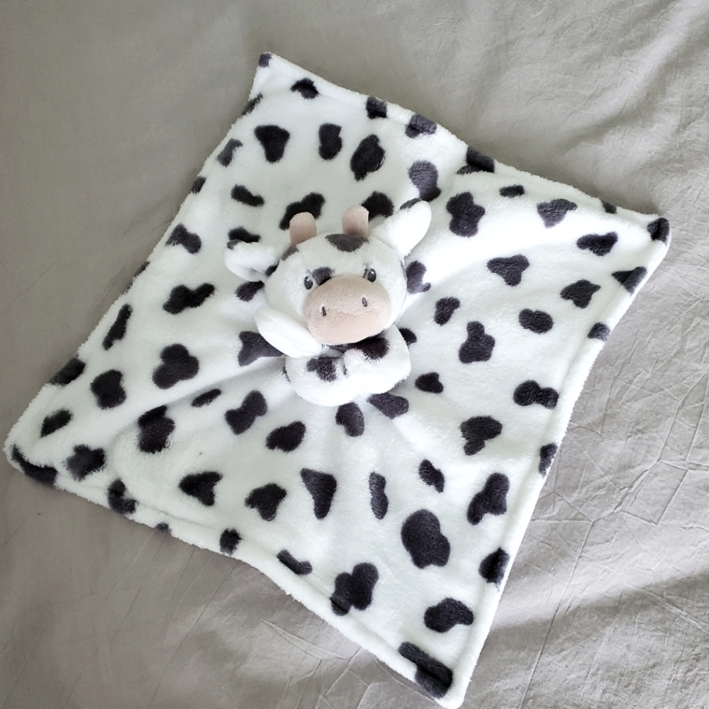 Carter's Gray and White Cow Stuffed Animal Blanket
